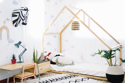 Asymmetrical House Bed with Chimney (made-to-order)