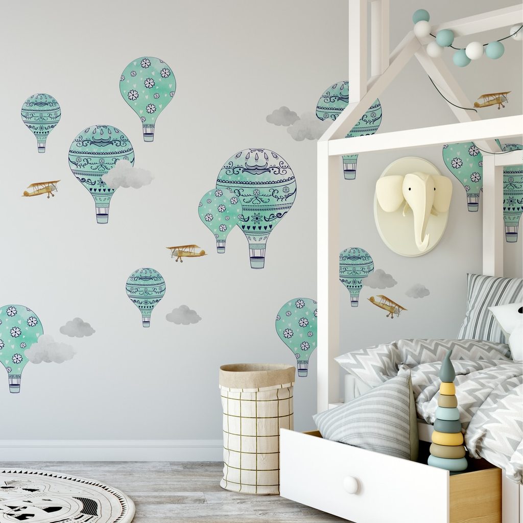 Teal Hot Air Ballon