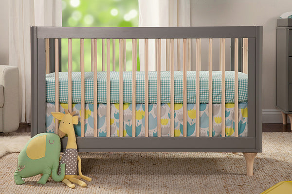 Lolly 3-in-1 Convertible Crib with Toddler Bed Conversion Kit (Grey/Natural)