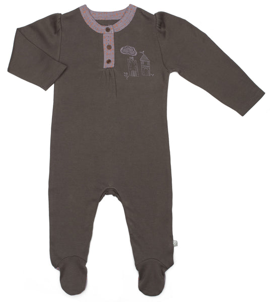 Fairytale Collection Footie in Charcoal Gray