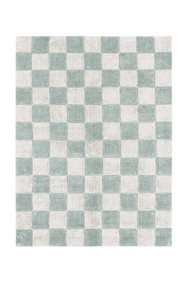 Lorena Canals Washable Rug Kitchen Tiles Blue Sage