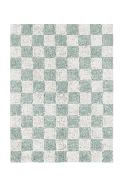 Lorena Canals Washable Rug Kitchen Tiles Blue Sage