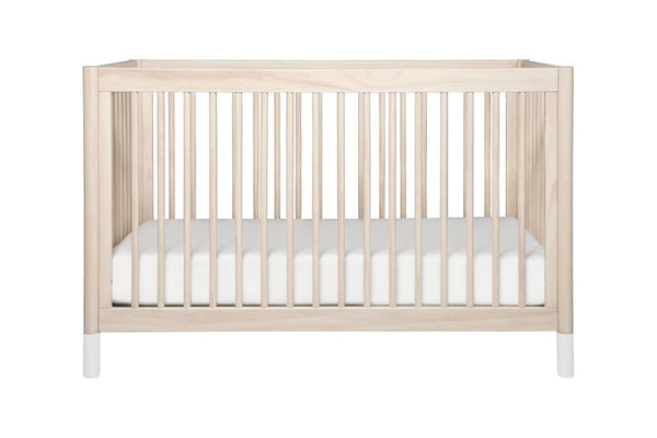 Gelato 4-in-1 Convertible Crib with Toddler Bed Conversion Kit (Washed Natural/White)