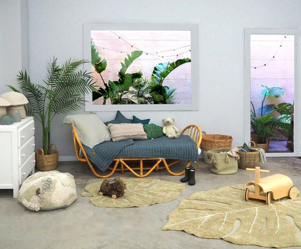 Lorena Canals Mini Monstera Olive Washable Rug