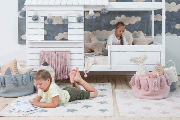 Lorena Canals Stars Natural - Blue Washable Rug