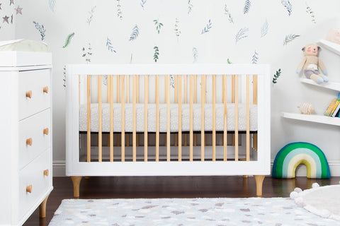 Lolly 3-in-1 Convertible Crib with Toddler Bed Conversion Kit (White/Natural)