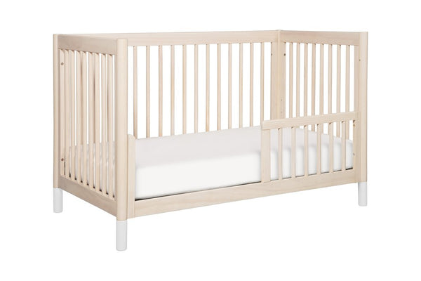 Gelato 4-in-1 Convertible Crib with Toddler Bed Conversion Kit (Washed Natural/White)