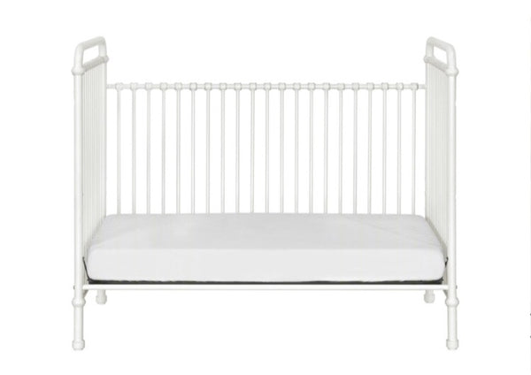 Abigail 3-in-1 convertible crib (Washed White) with toddler rail