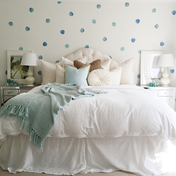 Watercolor Polka Dots (Blues OR Coral OR Lilac OR Sunset)