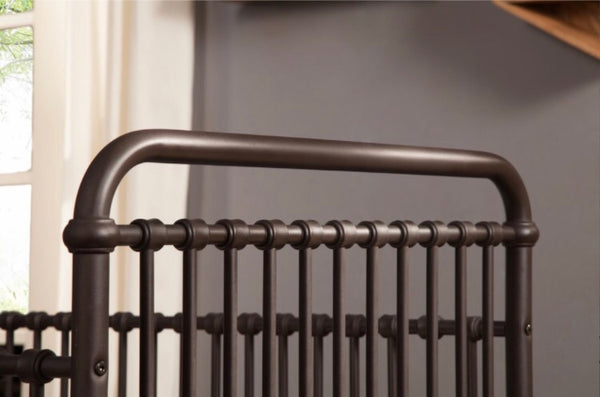 Abigail 3-in-1 convertible crib (Vintage Iron) with toddler rail