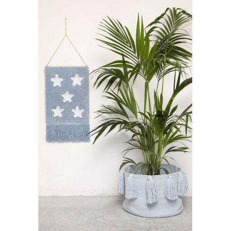Lorena Canals Tassels Soft Blue Basket