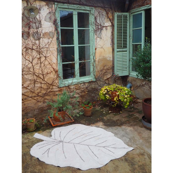 Lorena Canals Monstera Leaf in Natural Washable Rug