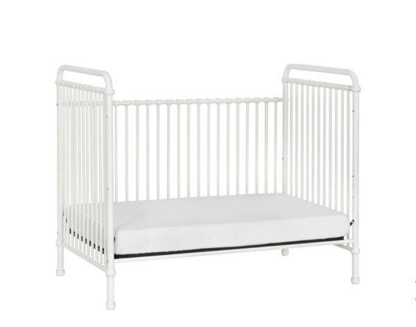 Abigail 3-in-1 convertible crib (Washed White) with toddler rail