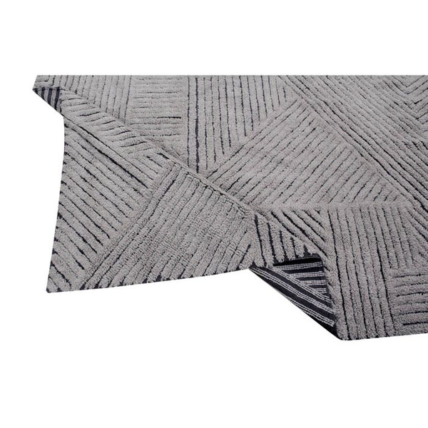 Lorena Canals Woolable Black Chia Washable Rug (w/ non-slip underlay)