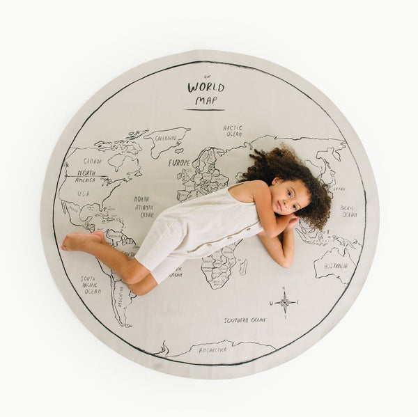 Gathre World Map Circle Leather Mat - Midi
