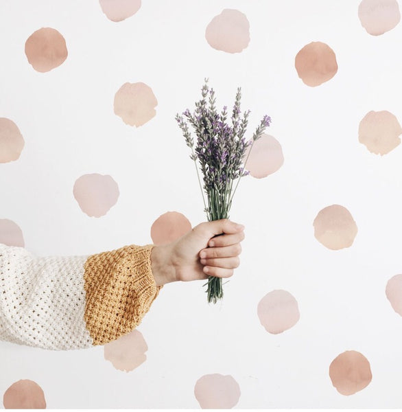 Watercolor Polka Dots (Blues OR Coral OR Lilac OR Sunset)