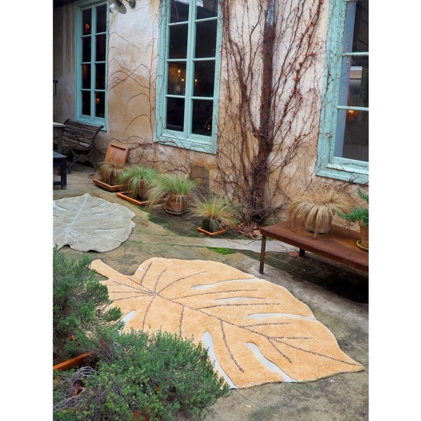 Lorena Canals Monstera Leaf in Honey Washable Rug