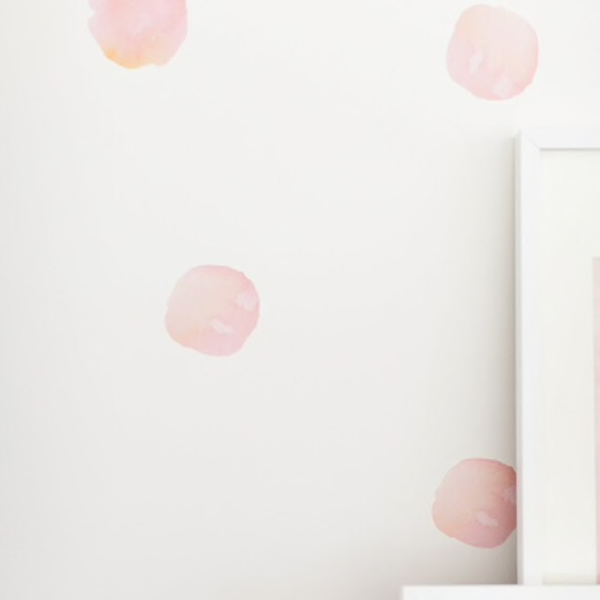 Watercolor Polka Dots (Blues OR Coral OR Lilac OR Sunset)