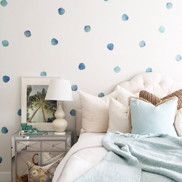 Watercolor Polka Dots (Blues OR Coral OR Lilac OR Sunset)