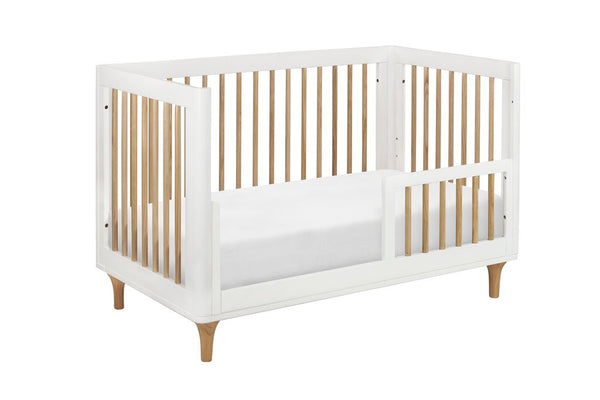 Lolly 3-in-1 Convertible Crib with Toddler Bed Conversion Kit (White/Natural)