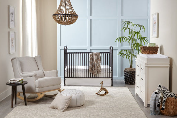 Abigail 3-in-1 convertible crib (Vintage Iron) with toddler rail