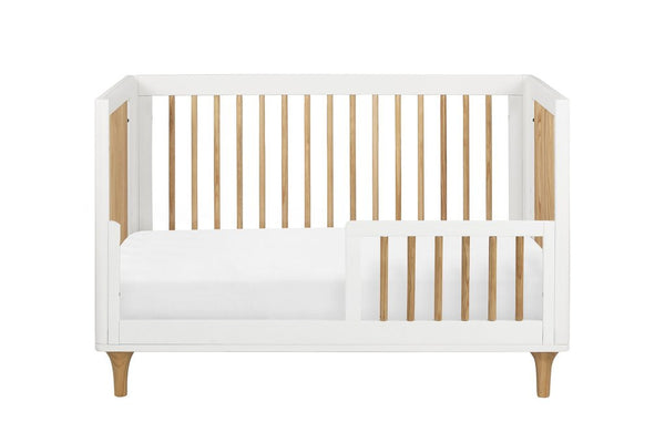 Lolly 3-in-1 Convertible Crib with Toddler Bed Conversion Kit (White/Natural)