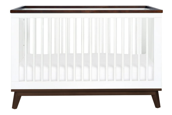 Scoot 3-in-1 Convertible Crib with Toddler Bed Conversion Kit (White/Walnut)