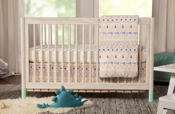 Gelato 4-in-1 Convertible Crib with Toddler Bed Conversion Kit (Washed Natural/White)
