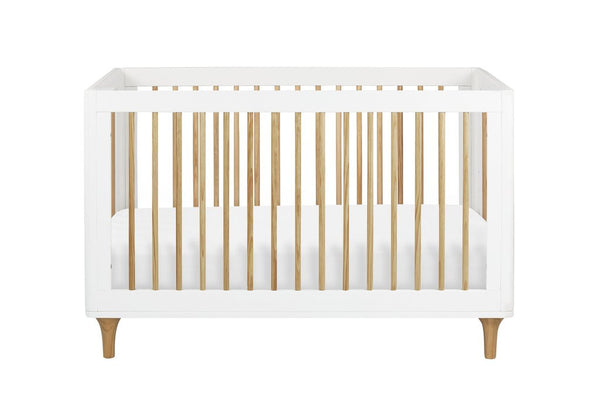 Lolly 3-in-1 Convertible Crib with Toddler Bed Conversion Kit (White/Natural)