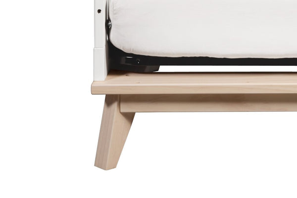 Scoot 3-in-1 Convertible Crib with Toddler Bed Conversion Kit (White/Washed Natural)
