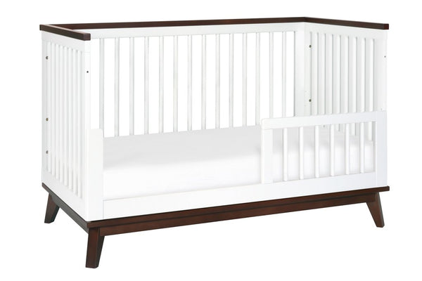 Scoot 3-in-1 Convertible Crib with Toddler Bed Conversion Kit (White/Walnut)