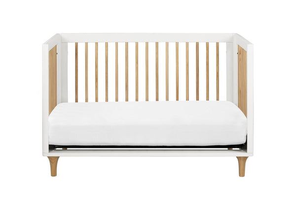 Lolly 3-in-1 Convertible Crib with Toddler Bed Conversion Kit (White/Natural)