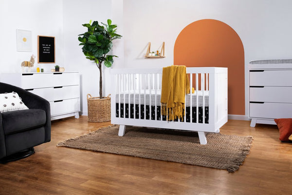 Hudson 3-in-1 Convertible Crib with Toddler Bed Conversion Kit (White)