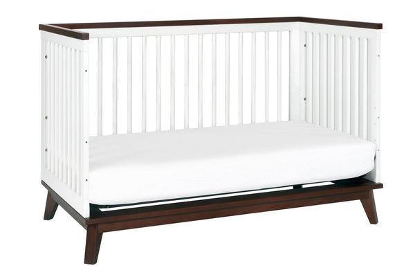 Scoot 3-in-1 Convertible Crib with Toddler Bed Conversion Kit (White/Walnut)