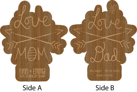 Wood Teeting Rattle - Love Mom & Dad