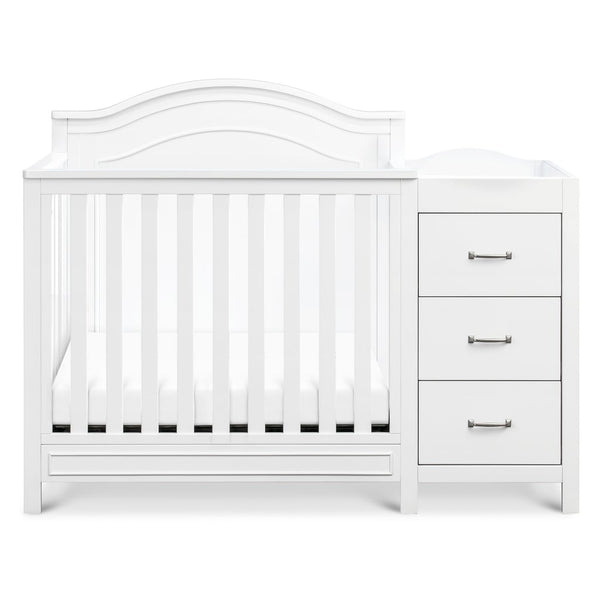 DaVinci Baby Charlie 4-in-1 Mini Convertible Crib & Changer with Mini Toddler Bed Conversion Kit (White) & Contour Changing Pad