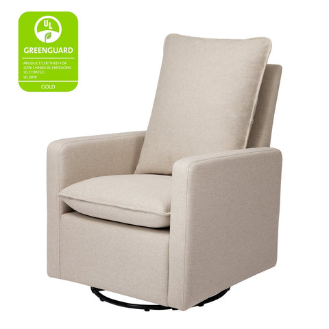 Cali Pillowback Swivel Glider in Eco-performance Fabric (Beach)