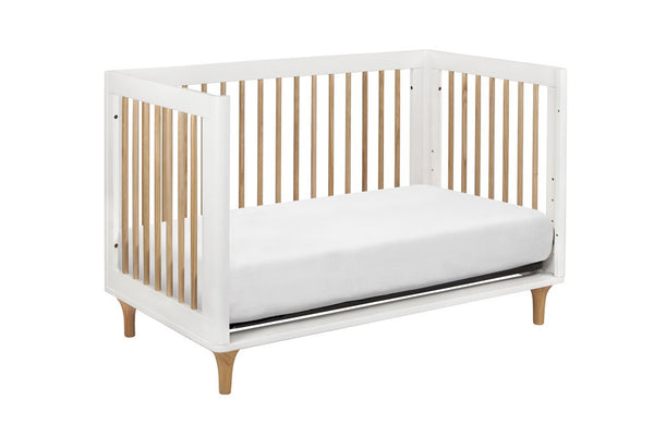 Lolly 3-in-1 Convertible Crib with Toddler Bed Conversion Kit (White/Natural)