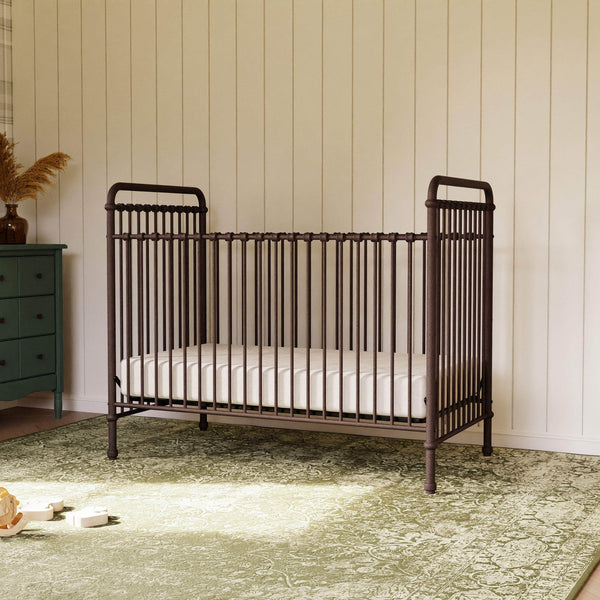 Abigail 3-in-1 convertible crib (Vintage Iron) with toddler rail