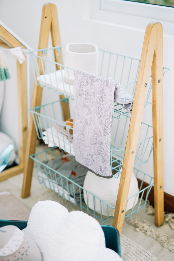 A-Frame Kids Clothes Hanger with Basket Conversion