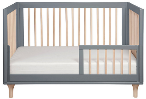 Lolly 3-in-1 Convertible Crib with Toddler Bed Conversion Kit (Grey/Natural)
