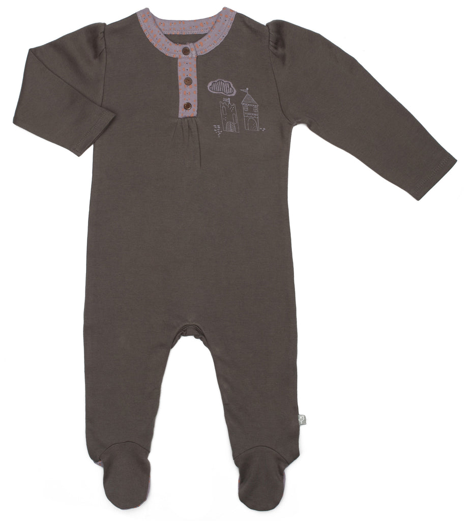 Fairytale Collection Footie in Charcoal Gray