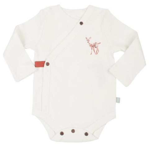 Fawn Collection Long Sleeved Bodysuit in Egret White