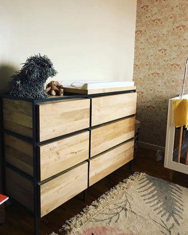Made-to-Order 6 Drawer Grid Dresser with Removable Changing Tray
