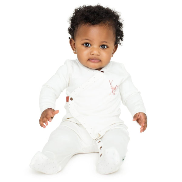 Fawn Collection Footie in Egret White