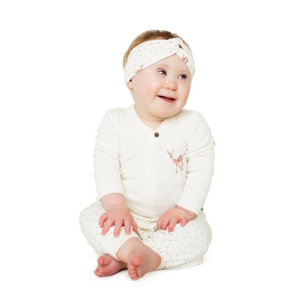 Fawn Collection Long Sleeved Bodysuit in Egret White