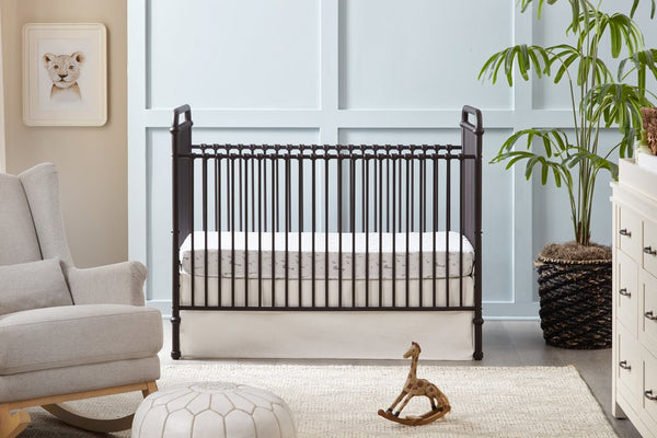 Abigail 3-in-1 convertible crib (Vintage Iron) with toddler rail