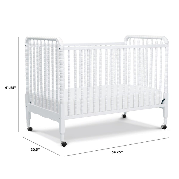 Jenny Lind 3-in-1 Convertible Crib (White) with Toddler Bed Conversion