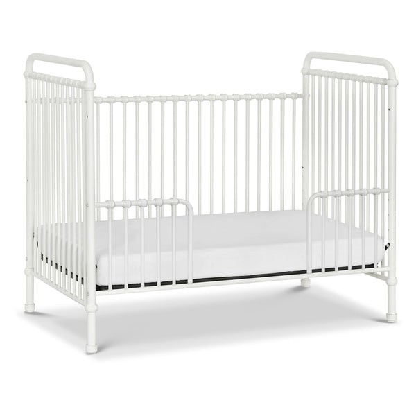 Abigail 3-in-1 convertible crib (Washed White) with toddler rail