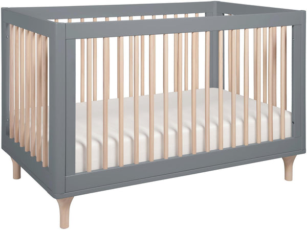 Lolly 3-in-1 Convertible Crib with Toddler Bed Conversion Kit (Grey/Natural)